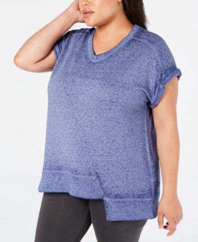 Calvin Klein Performance Plus Size Asymmetrical T-shirt In Twilight