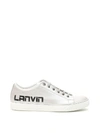 Lanvin Logo Print Low-top Sneakers In Metallic Grey (silver)
