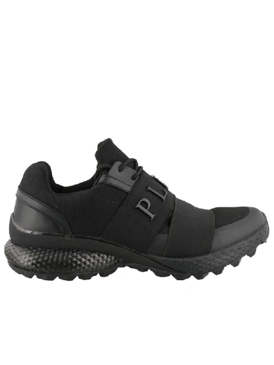 Philipp Plein Active Runner Neoprene And Leather Trainers In Black