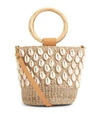 ARANAZ RAFFIA SHELL KAIA BUCKET BAG,14865524