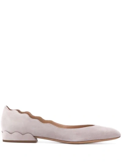 Chloé Low-heel Ballerina Shoe In Grey