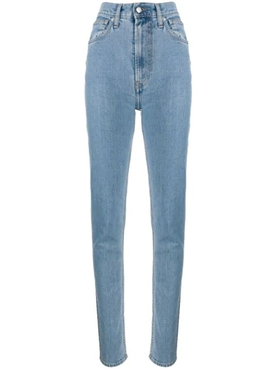 Helmut Lang Femme High-rise Spikes Jeans In Light Stone