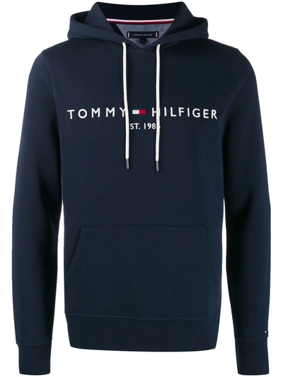 TOMMY HILFIGER TOMMY HILFIGER LOGO刺绣连帽衫 - 蓝色