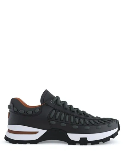 Ermenegildo Zegna Lace Detail Sneakers In Black