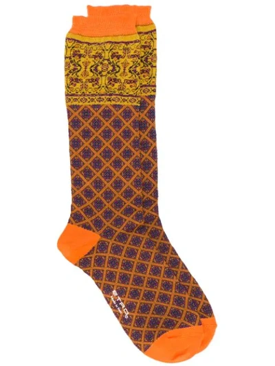 Etro Printed Ankle Socks - 橘色 In Orange