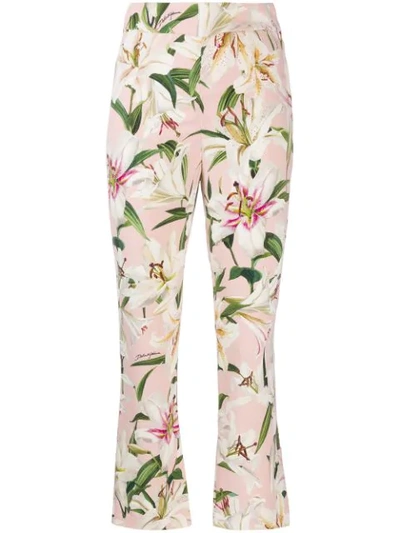 Dolce & Gabbana Floral Print Trousers In Pink