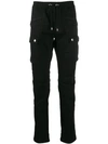 BALMAIN DRAWCORD SKINNY TROUSERS