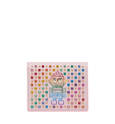 Mcm Skyoptic Roboter Flat Wallet In Nappa Leather In Pink