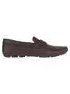 PRADA DRIVER LEATHER LOAFERS,10975610