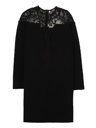 GIVENCHY LACE DETAIL KNITTED DRESS,10976013