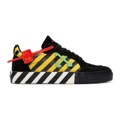 Off-white Arrow Logo Stripe Sneakers In Black