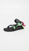 Arizona Love + Jason Wu Trekky Printed Cotton, Gauze And Canvas Sandals In Mix Black