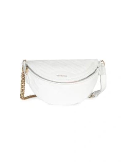 Balenciaga Extra Extra-small Souvenir Quilted Leather Belt Bag In White