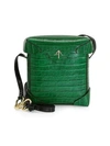 MANU ATELIER Mini Pristine Croc-Embossed Leather Box Bag