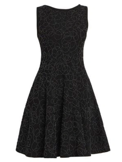 Alaïa Sleeveless Embellished Wool Dress In Noir