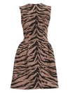 ALAÏA Zebra Knit Sleeveless Fit-&-Flare Dress