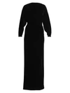 ALAÏA Stretch Velvet Long-Sleeve Column Gown