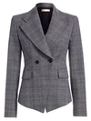 MICHAEL KORS Virgin Wool Plaid Cutaway Jacket