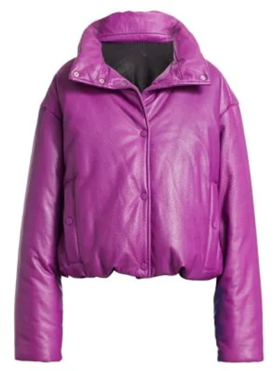 Artica Arbox Perforated Chevron Puffer Jacket In Violet