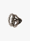 GUCCI OXIDISED SILVER TONE CRYSTAL DOUBLE G RING,529050J1D5013716227