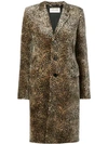 Saint Laurent Chesterfield Leopard-print Coat In Brown