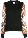 BURBERRY SCARF PRINT KNITTED TOP