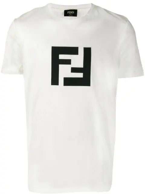 Fendi Slim-fit Logo-appliquÉd Cotton-jersey T-shirt In White | ModeSens