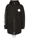 MONCLER MONCLER LOGO PARKA COAT - BLACK