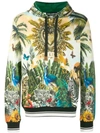 DOLCE & GABBANA TROPICAL KING PRINT HOODIE