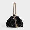 JIMMY CHOO Callie Bag in Black Suede with Crystal Star Studs