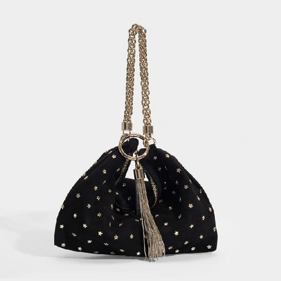 Jimmy Choo Callie Bag In Black Suede With Crystal Star Studs