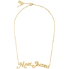 MARC JACOBS MARC JACOBS GOLD NEW YORK MAGAZINE EDITION THE NAMEPLATE PENDANT MJ NECKLACE