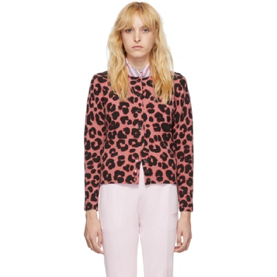 Marc Jacobs Animal-print Button-front Cardigan In Pink