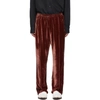 OUR LEGACY OUR LEGACY RED VELVET SIDESTRIPE LOUNGE PANTS