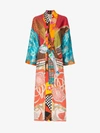 RIANNA + NINA RIANNA + NINA MIXED PRINT SILK KIMONO,OKLO20180114052691