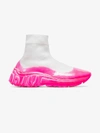 Miu Miu Tech Knit High-top Sneakers In Pink