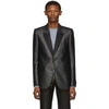 GIVENCHY GIVENCHY BLACK AND SILVER LOGO PATTERN EVENING JACKET