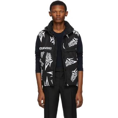 Givenchy All-over Logo Gilet In Black