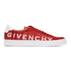 GIVENCHY RED & WHITE URBAN KNOT SHIFT LOGO SNEAKERS