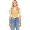 AMO YELLOW RIB SCALLOP CROP TANK TOP