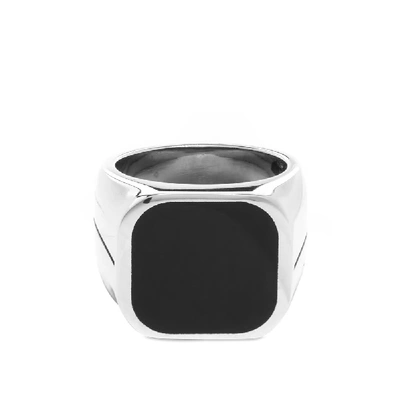 Givenchy Round Signature Signet Ring In Silver