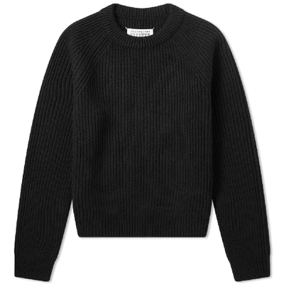 Maison Margiela 14 Classic Rib Knit Crew Neck In Black Maison Margiela 14 Classic Rib Knit Crew Neck In Black