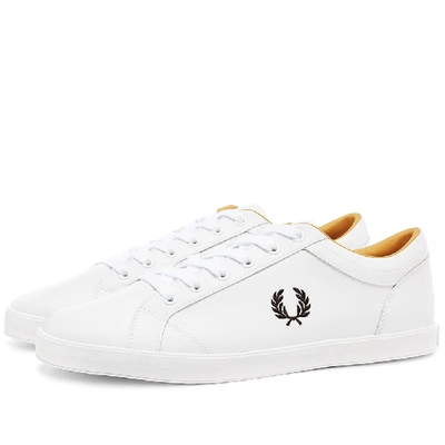 Fred Perry Men's Shoes Leather Trainers Sneakers Baseline In White