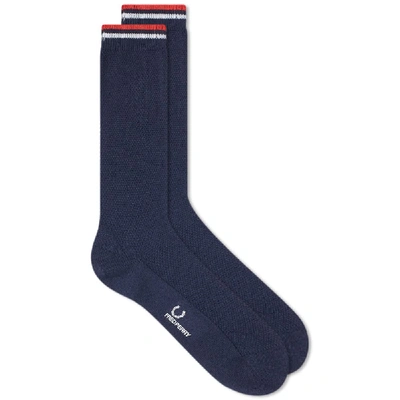 Fred Perry Tipped Sport Sock In Blue