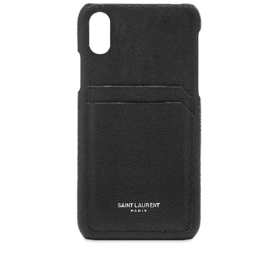 Saint Laurent Iphone Xs Cardholder Case In Black