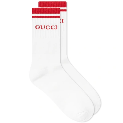 Gucci Logo Sports Sock In White