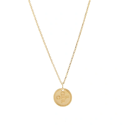 Off-white Cross Logo Necklace In Gold