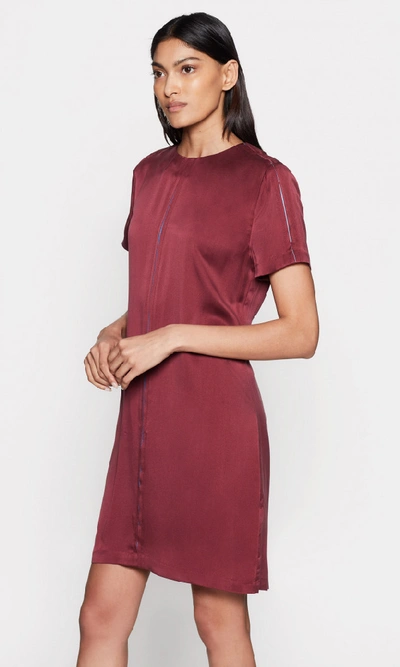 Equipment Noemy Short-sleeve Mini Shift Dress In Tawny Port