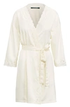 LAUREN RALPH LAUREN LACE TRIM SATIN ROBE,8141226