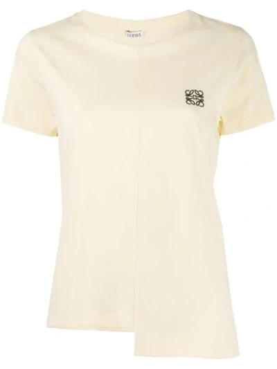 Loewe Asymmetric Anagram Cotton Jersey T-shirt In Light Yellow